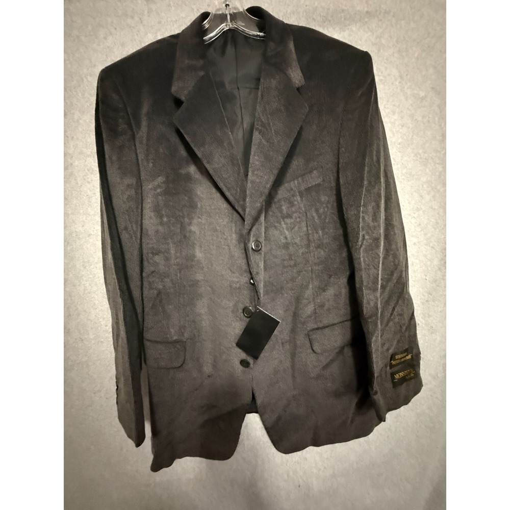 Monsieur Adolfo Sport Coat Men's 48L‎ Silver Gray Corduroy Blazer Jacket NWT
